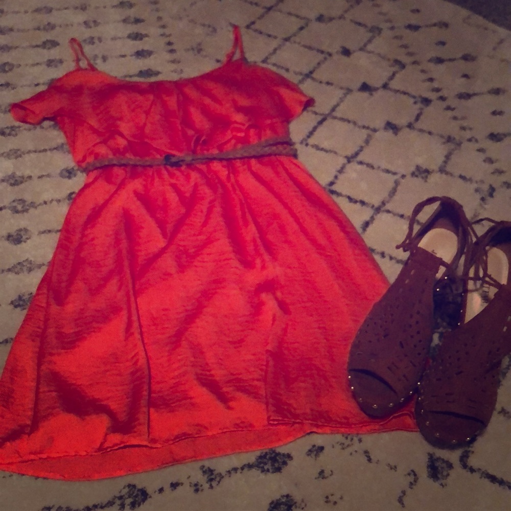 Bisou Bisou Orange Sleeveless Dress